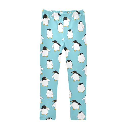 Girls Basic Leggings Baby Girls Pants Penguin Cartoon Soft Footless Stretchy Tights Pants 4-10Y