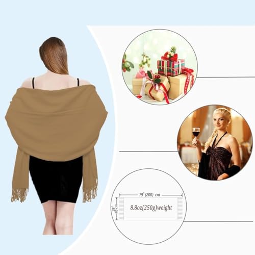 Womens Scarf Pashmina Shawls and Wraps for Evening Dress Wedding Bridesmaid Gift4