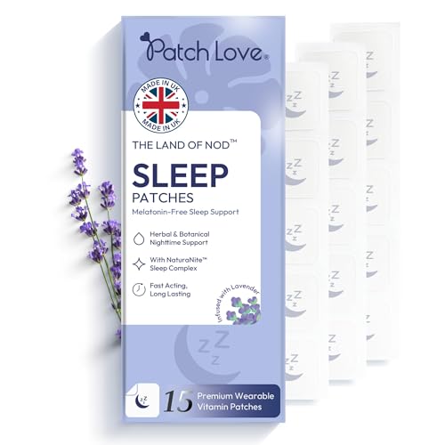 Sleep Patches for Adults Melatonin-Free with Magnesium L-Theanine Ashwagandha & Hops Vegan 15 Patches Made in UK