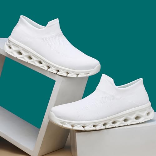 FLARUT Women's Walking Shoes Cushioning Loafer Sneakers Slip on Lightweight Mesh Sock Shoes4