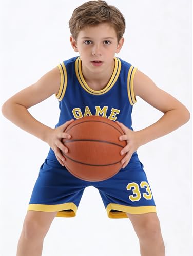 Image of Boys' Active Shorts Set 6 Pieces Athletic Jersey Tank Top and Basketball Shorts Set 4-12Y