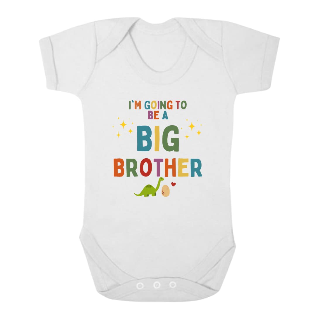 Second Ave Cute Babygrow Vest Baby Reveal Pregnancy Announcement White Shortsleeve Bodysuit Big Brother Baby Grow Outfit