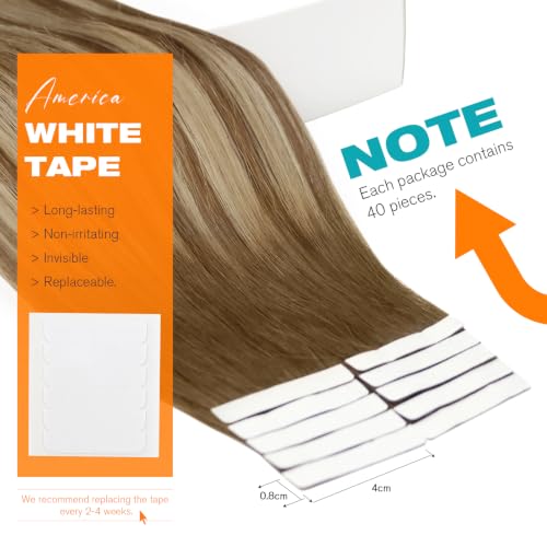 Image of Sunny Hair Human Hair Tape in Extensions Highlights 22 Inch for Weddings