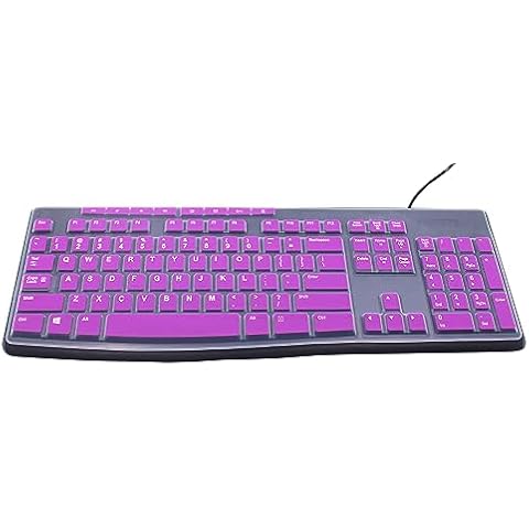 JuYuish Ultra Thin Desktop PC Silicone Keyboard Cover Skin Protector Compatible for Logitech MK295 MK275 MK270 Wireless Keyboard, Logitech K200 K260 K270 MK200 MK260 Keyboard - Purple Cover