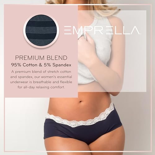 Image of Emprella Cotton Underwear for Women, Seamless Women's Underwear Pack, Cheeky Hipster Panties
