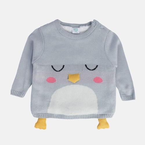 Image of miniklub Baby Collar Full Sleeve Knitted Cotton Sweater (Purple Color)
