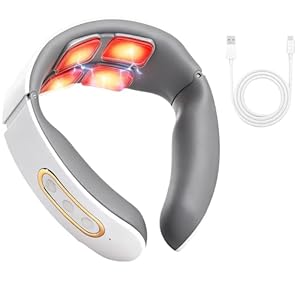 Nackenmassagegerät, 11-in-1 Massagegerät Nacken mit Wärme, Tragbares Neck Massager, 9 Intensitätsstufen, Elektrische Nackenlösung für Nackenentspannung, Zuhause, Büro, Reise