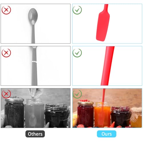 Mozeat Lens 559864_1_7QX4XDCH 3 Pcs Silicone Jar Spatulas With Long Handle, Jam Spreader Rubber Spatula Heat Resistant Non-Stick Silicone Scraper Small Spatulas thumb #4