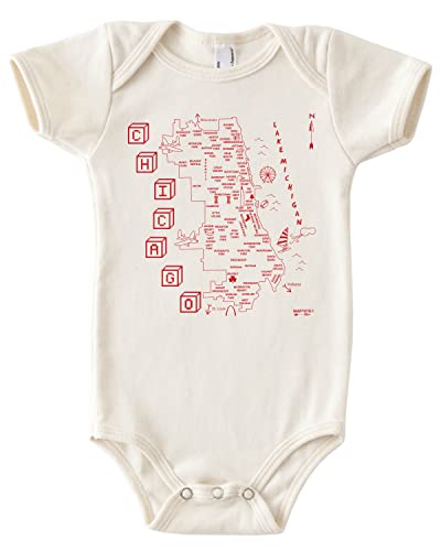 Image of MAPTOTE Map One Piece-Unisex Baby Organic Cotton Short Sleeve Bodysuits-Various Sizes 3-18 Months-City Specific-Made in USA