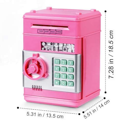 Image of Refasy Piggy Bank Cash Coin Can ATM Bank Electronic Coin Money Bank for Kids Age 3-12, Money Savings Box Mini ATM Coin Bank Toys Gifts for 3 4 5 6 7 8 9 10 11 12 Year Old Boys Girls