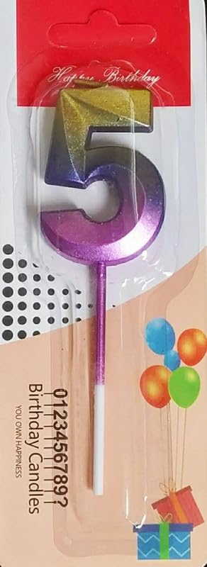 Image of Number Candles 3 inch for Birthday Parties, Wedding, Engagement, Valentines Day Celebration, Theme Party Cake Decoration Multicolor (Number 25 or 52)