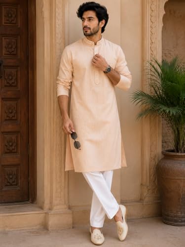 Image of Jagdish GARMENTS Cotton Trendy Embroidery Kurta for Men for Festive
