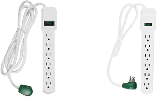 Go Green Power GG-16106MS Protector de sobretensión 6 pies blanco 6 pies y protector de sobretensiones GG-16103MS 25 pies blanco