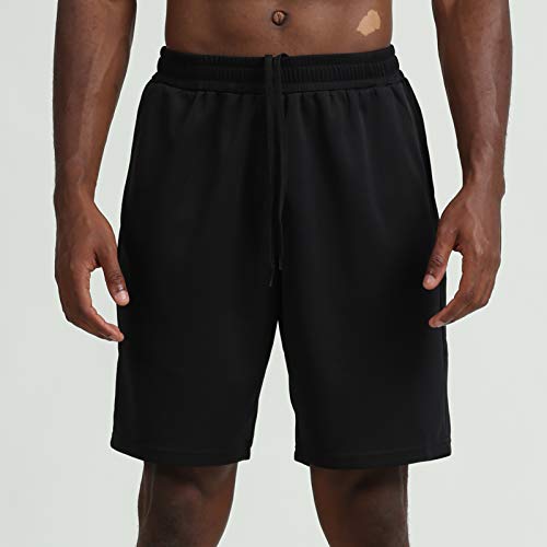 Ajcoflt Calções esportivos masculinos de secagem rápida com bolsos laterais elásticos na cintura Cal