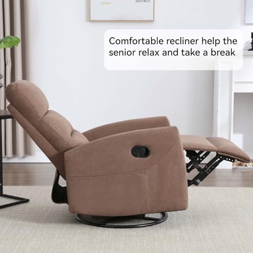 Sillón reclinable giratorio marrón para adulto miniatura 5