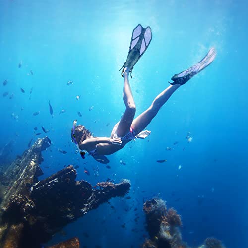 image for ZEEPORTE Mask Fin Snorkel Set with Adult Snorkeling Gear, Panoramic Vi