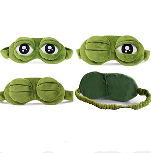 Apanphy® Augenmaske, Flusen Karikatur Frosch Schlafen Lustige Neuheit Augen Abdeckung Eyeshade Reise Maske (Grün)