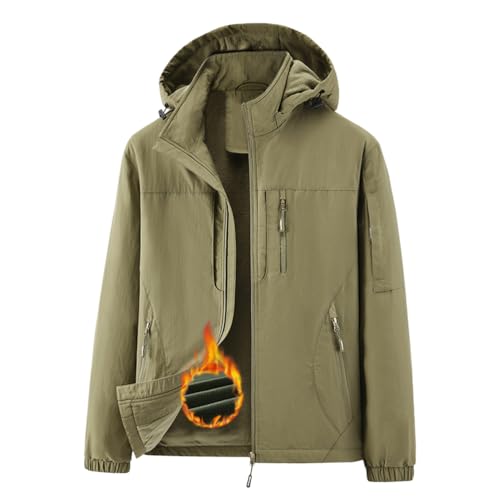 Veste de randonnée homme imperméable et coupe-vent avec doublure polaire chaude