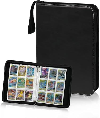 Classeur 900 Cartes Pokemon Zosenyer - 50 Pages, 9 Poches, Couverture PU Imperméable, Fermeture éclair - Cadeau Collectionneur