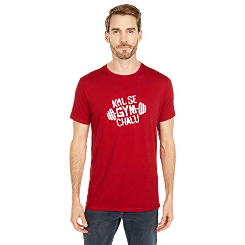 Image of T-Shirt for Men KAL SE Gym CHALU Funny Hindi Quotation, Graphic and Typography t-Shirt