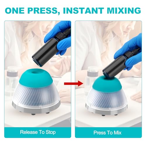 Image of 4E's USA Mini Vortex Mixer, 5000RPM Touch-Activated Lab Mixer, Compact Vortex Shaker with Stainless Steel Mixing Balls for Nail Polish, Ink, Paint, Tubes (Green)