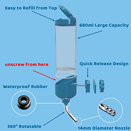 TOKAYIFE Bottiglia d'acqua per animali 680ml