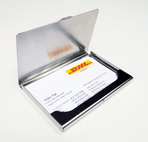 Tapp Collections Business Name Card Holder Stainless Steel Case - Polish Edge Strip2