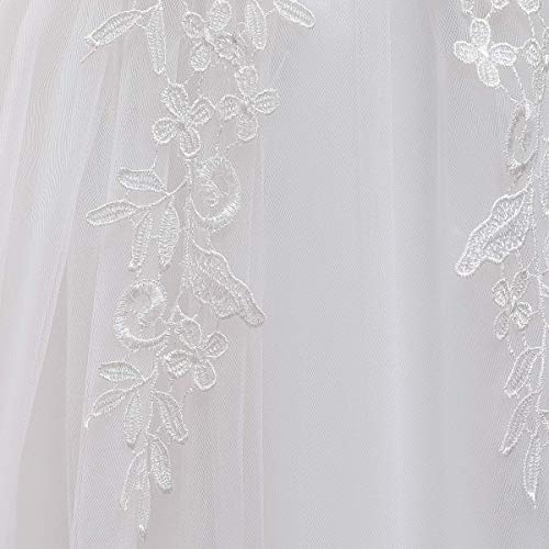 Big Little Girl Princess Embroidery Flower Lace Long A Line Pageant Dress Kids Floor Length Prom First Holy Communion Bowknot Dress Puffy Tulle Maxi Ball Gown For Wedding Party Birthday White 5-6 #TOP5