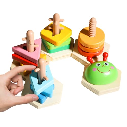 Juguetes de Madera para Apilar y Clasificar,Educativos de Madera | Actividades de Aprendizaje Preescolar, Juego Sensorial para Casa, Viajes, Auto, Guardería, Niños y Niñas