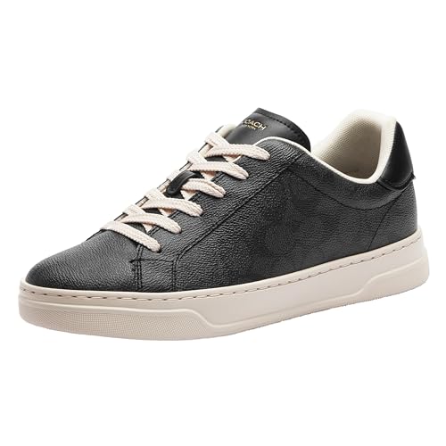 COACH High Line Damen-Sneaker, Black Signature Canvas, 40 EU
