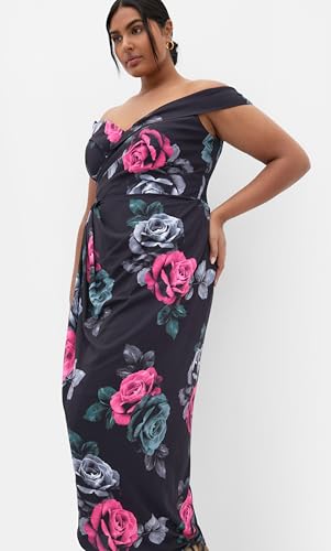 City Chic Women's Dress-Claire Print Off Shoulder3