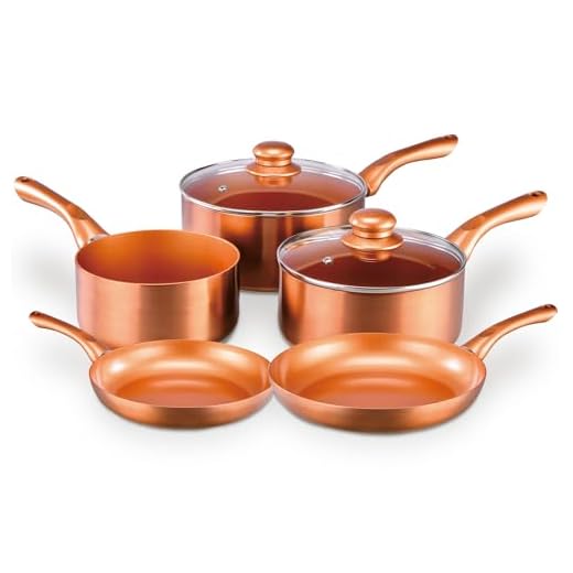 Cermalon - Set di 5 pezzi in ceramica, alluminio, rame, 46 x 29 x 13 cm