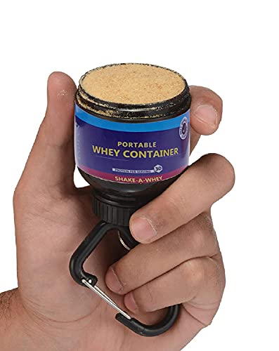 Image of Amazing Whey loader Protein Carry Funnel Portable Protein Whey or Supplement Powder Combo Pack of 2 Carrying Whey Funnel and Container Box with Key-Chain (PURPLE)