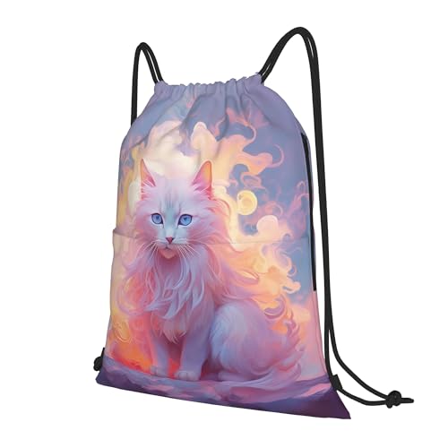 Drawstring Backpack，Front Pocket Hidden Zipper Waterproof Rope Bag，Side Pocket Sports Gym Bag for Women Men2