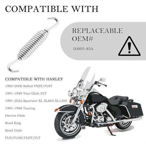 Image of Motorcycle Kickstand Spring,Galvanic Spring Parts Replacement OEM# 50005-85A Compatible with Harley 1991-1998 Touring Electra Glide Road King Road Glide,Professional Motorcycle Accessories (Pack of 2)