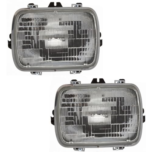 Hylorvin 2pcs Headlight Driver Passenger Side Clear Lens W/Bulb Headlamp for K1500 79-86 88-98/Suburban 79-86 92-99,for K15 78 & Suburban 78,for K25 78 & Suburban 78 (2) Headlights