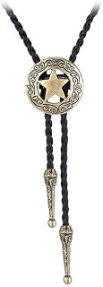 Western Cowboy Texas Style Vintage Bolo Tie Fashion Texas Map and Lone Star Leather Bolo Tie Necktie Necklace