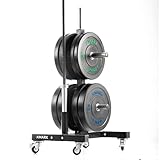 XMark 300 lb Olympic Weights Set, Bumper Plates, VOODOO 7' Olympic Bar, and Weight Plates Tree for...