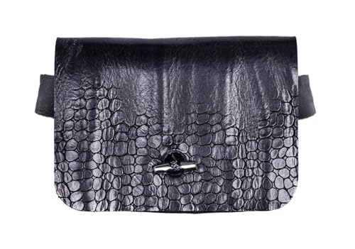 Sac banane b.belt Soley en cuir noir : le compagnon idéal de vos sorties urbaines et festivals
