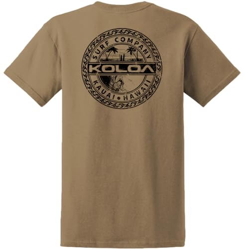 Koloa Surf Palms and Waves Logo Heavyweight Cotton T-Shirt-XL-Sand/b