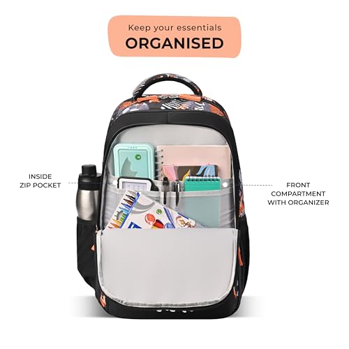 Image of Gear Athletic 17 inch /20L Medium Water Resistant School Bag /Casual Backpack /Daypack /Laptop Bag for Boys /Girls (Black - White)