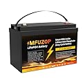 MFUZOP 12V 100Ah LiFePO4 Battery, 100A Smart BMS, Rechargeable Lithium Battery Deep Cycle Up to 15000, Max 1280Wh Energy, Perfect for RV, Van, Trailer, Motor, Solar, Energy Storage and Boats(Group 31)
