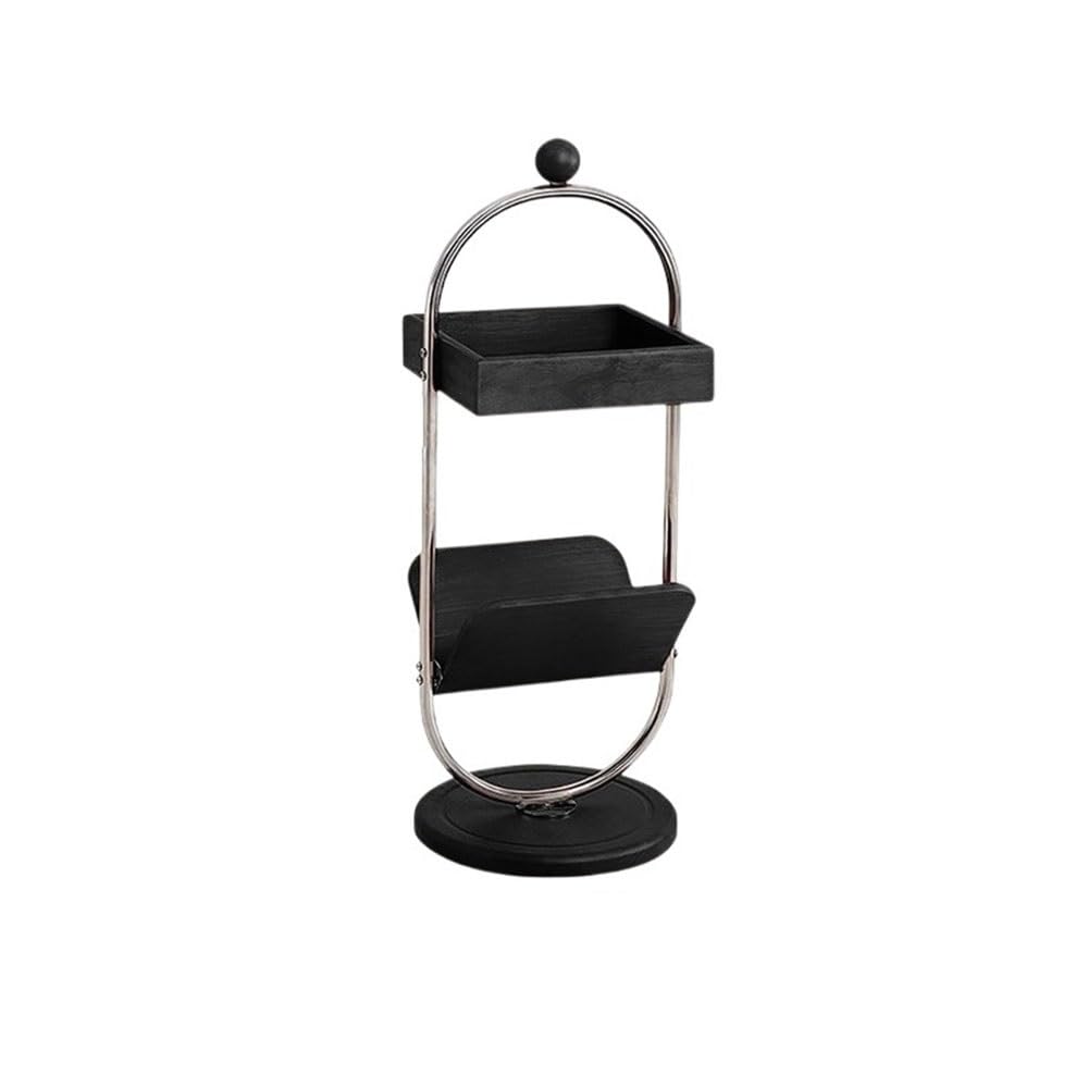 ZTHYSHOZ Coffee Table Vintage Wooden Side Table Home Sofa Storage Rack Shelf Corner Living Room Balcony(Black)