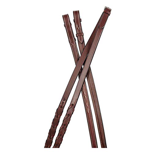 Collegiate Essential Plain Laced Reins, Black, 5/8