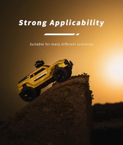 Image of Turbo Racing 1:76 Scale RC Sport Car, 2.4GHZ Remote Control Mini Model Crawler Car with Full Proportional RTR for Adults Toys (Monster Truck Yellow C81)