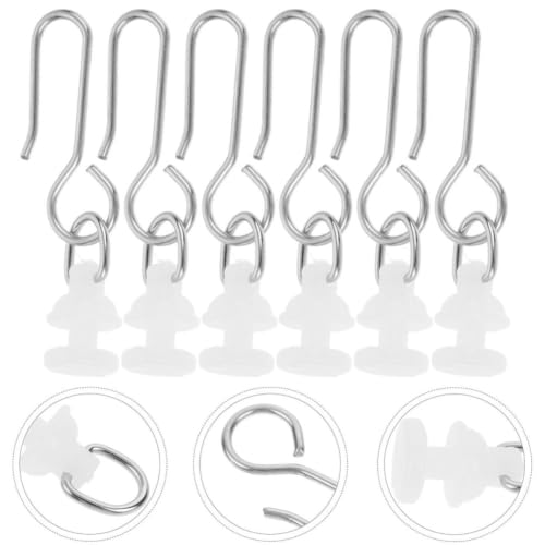 Ganchos para cortinas resistentes de metal y plástico TOYANDONA para riel, 200 uds 7