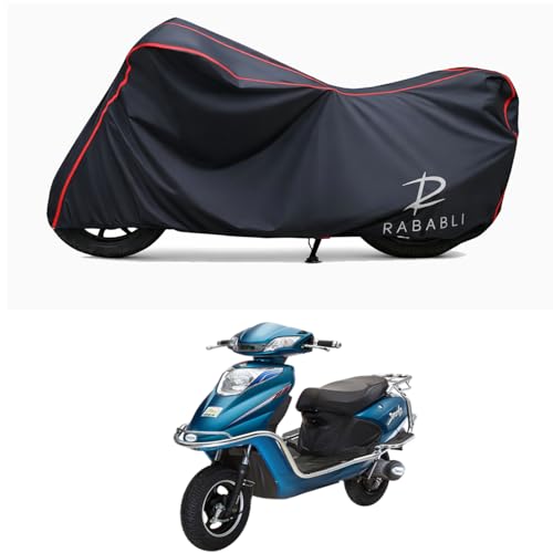 Image of Waterproof Bike Body Cover Compatible for | Tunwal Sport 63 Mini | Taffeta Fabric, Red Piping Design, Bottom Elastic Fit | Dustproof, Sun UV & Rain Protection for All Bikes