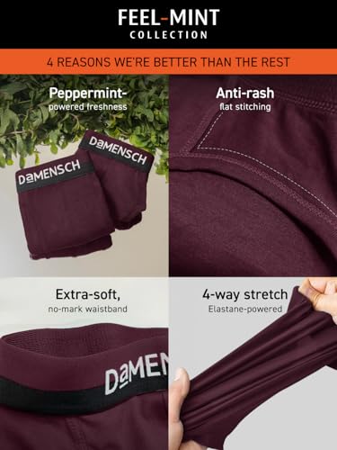 Image of DaMENSCH Fresh Mint Solid Underwear for Men, Breathable Innerwear, Cotton Briefs, Anti-Rash Waistband, Moisture Wicking Briefs, Mid-Rise, Peppermint Finished