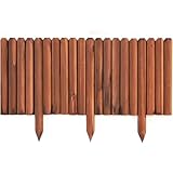 木製花壇フェンス 刺すだけ簡単設置 折りたたみ式 土留め/根止め機能 防虫処理 連結可能 おしゃれ園芸柵 CREATEWEALTH (50*120cm,フラットスタイル)