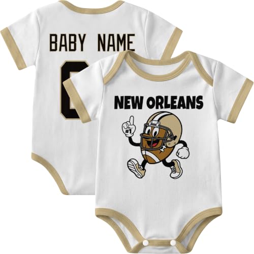 Image of KREDE Baby Clothes Custom Short Sleeves for Baby Boy Gifts | Custom Bodysuit with Number Name Gifts for Baby
